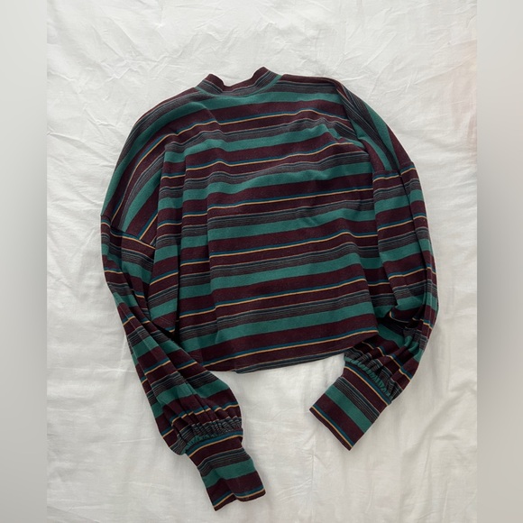 Free People Striped Balloon Sleeve Top - Picture 3 of 4